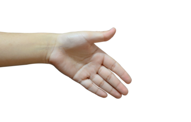 andshake Gesture isolated with transparent background, png element. Shaking hand posture photo