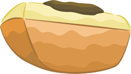 Indonesian dessert pukis. Food illustration. vector format file.