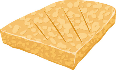 Indonesian fried tempeh. Food illustration. vector format file.