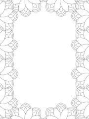 All these designs are hand-drawn and unique 
Flower Border is a Beautiful black and white illustration for adult coloring book,
This is a printable Beautiful Zentangle Coloring page for KDP Interior,