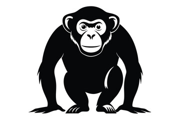 Chimpanzee animal silhouette C.eps