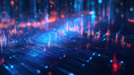 Fototapeta premium Understanding Investment Opportunities Through Creative Forex Chart Designs in Blue Tones
