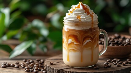 a glass of iced coffe