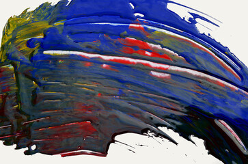 colorful ink strokes isolated on white background
