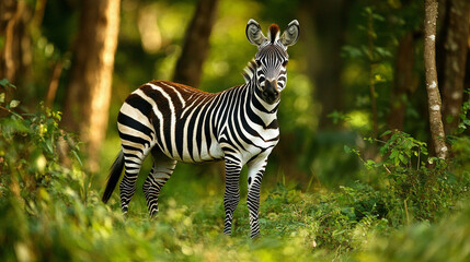 Fototapeta premium zebra in a forest