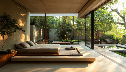 Fototapeta premium Minimalist and unique interior design in the house