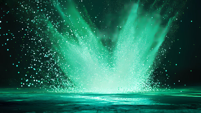 Green , spray texture color gradient rough abstract retro vibe background template , grainy noise grungy empty space shine bright light and glow. Negative Space Art. Illustration