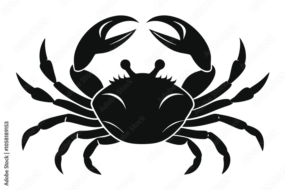 Wall mural Crab Silhouette vector illustration white background B.eps