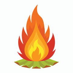 vector bonfire on white background