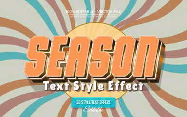 Season yellow retro style text effect editable