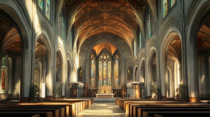 Fototapeta premium Architecturally stunning church with soaring arches