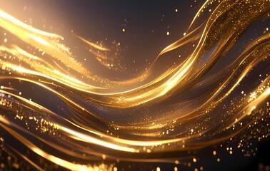 Fototapeta premium Flowing gold particles