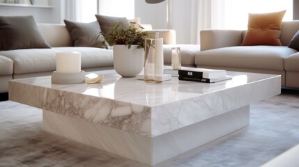 Marble Coffee Table in Modern Living Room