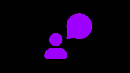 High-Contrast Chat Bubble Icon on Black Background: Speech Bubble Symbol for Graphic Design and UI Elements