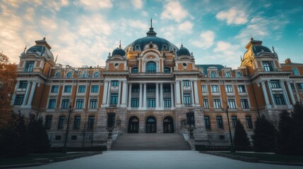 Naklejka premium Impressive government building with a grand facade