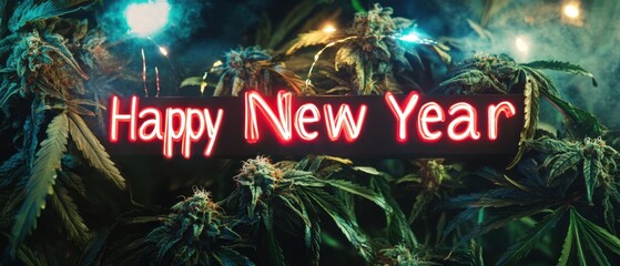 Festive cannabis New Year celebration