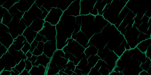 Vector green cracked textured marble design.  Grunge background. Abstract textured effect. Vector Illustration. Black isolated on green background. EPS10. Peeling paint on a green concrete wall.