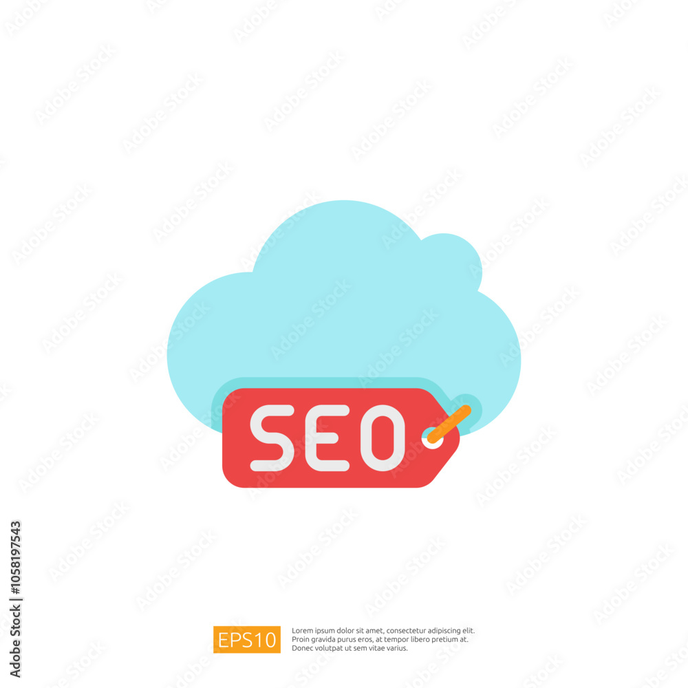 Poster the image features a stylized cloud with a red tag labeled 