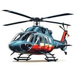 the AI Image Generator, Helicopter in flight isolated against