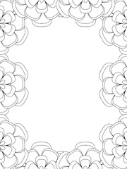 All these designs are hand-drawn and unique 
Flower Border is a Beautiful black and white illustration for adult coloring book,
This is a printable Beautiful Zentangle Coloring page for KDP Interior,