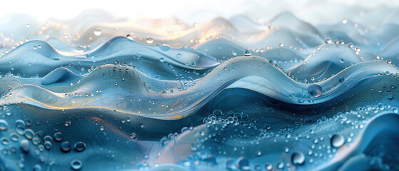 Fototapeta premium Beautiful ripple effect of water waves glimmering in the sunlight during a serene morning by the coast