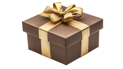 Obraz premium olden gift box with golden ribbon isolated on white background