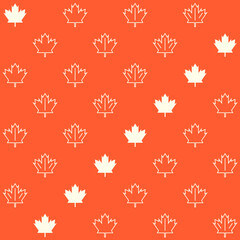 Maple Autumn Leaf Vector Seamless Pattern