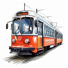 Naklejka premium the AI Image Generator, Suburban electric train