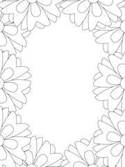 All these designs are hand-drawn and unique 
Flower Border is a Beautiful black and white illustration for adult coloring book,
This is a printable Beautiful Zentangle Coloring page for KDP Interior,