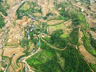 This is the mountain Khau Pha Mountain in the northern region of Yen Bai in Vietnam. It is an amazing and beautiful location