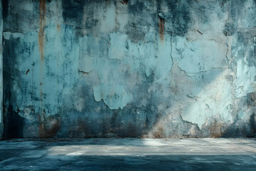 Grunge Blue Concrete Wall Background Texture