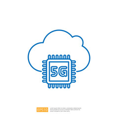 A simple graphic illustration featuring a microchip labeled 