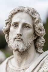 Fototapeta premium The shepherd of robots, a metaphor for Jesus guiding humanity in a world of technology.