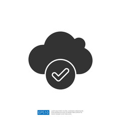 A stylized cloud icon with a checkmark, representing cloud storage or data backup confirmation.