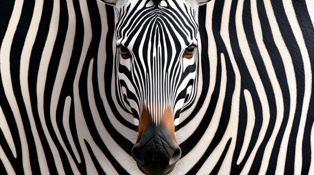 Geometric zebra pattern with sharp, angular black and white lines, alternating in a rhythm of bold contrasts, creating a modern, edgy abstract design