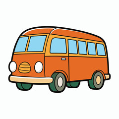vector bus on a white background