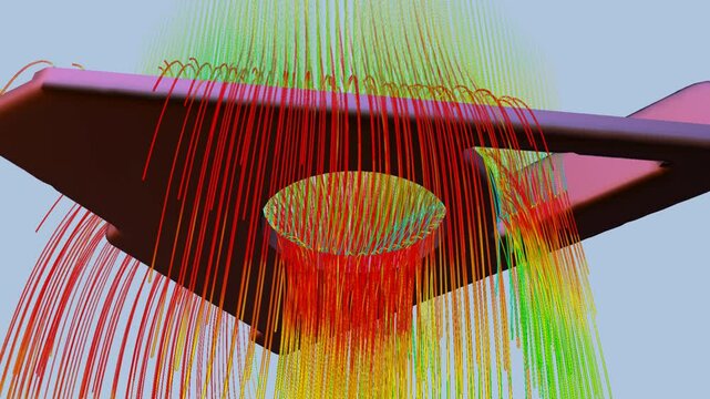 CFD simulation Computational fluid dynamics - Metal support airflow simulation