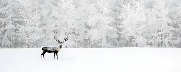 Serene Wildlife in Snowy Landscape