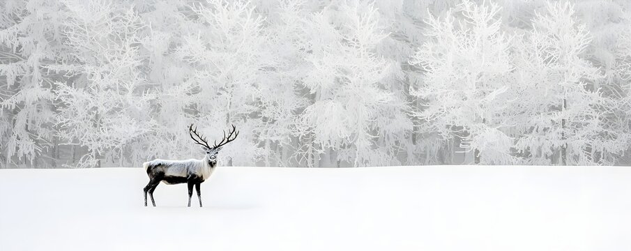 Serene Wildlife in Snowy Landscape