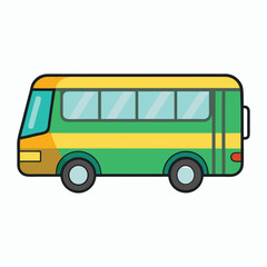 vector bus on a white background