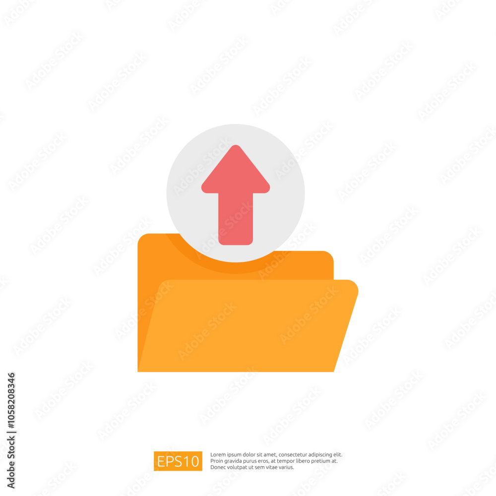 Poster the image features a simple graphic of a folder with an upward arrow, symbolizing file upload or dat