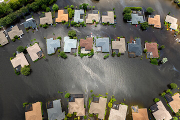 Hurricane Debby flooded homes in Laurel Meadows community in Sarasota, Florida. Aftermath of...