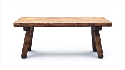 wooden table top on white background, Products presentation concept