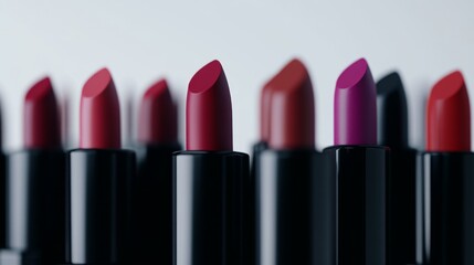 Close-up of Colorful Lipsticks: A Palette of Beauty