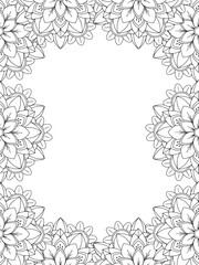 All these designs are hand-drawn and unique 
Flower Border is a Beautiful black-and-white illustration for aadult coloring book,
This is a printable Beautiful Zentangle Coloring page for KDP Interior,