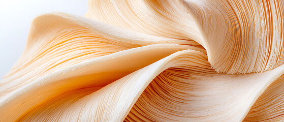 Delicate layers of a croissant showcasing airy texture and softness in closeup photography