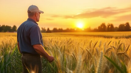 Golden Hour in a Wheat Field: A Farmer's View