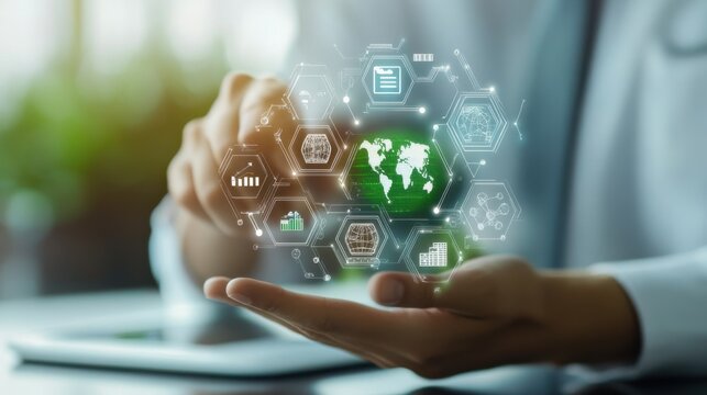 LCA (Life Cycle Assessment) concept, businessman