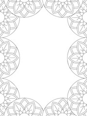 All these designs are hand-drawn and unique 
Flower Border is a Beautiful black-and-white illustration for aadult coloring book,
This is a printable Beautiful Zentangle Coloring page for KDP Interior,