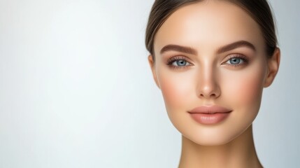 Obraz premium Beautiful Woman Portrait with Makeup and Soft Smile